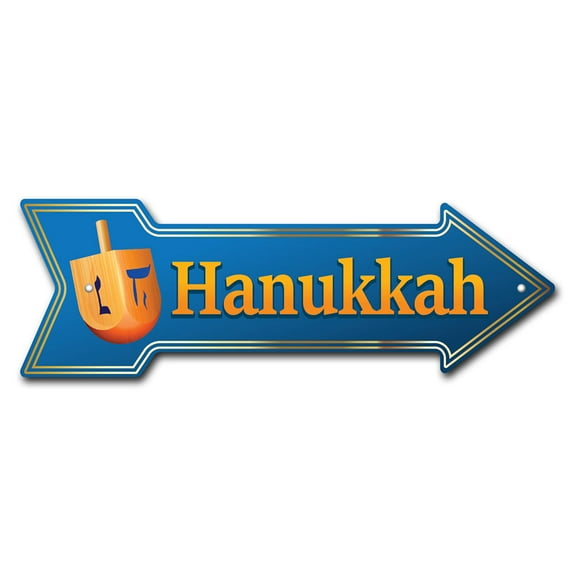 SignMission P-ARROW-999835 6 x 18 in. Wide Hanukkah Arrow Sign