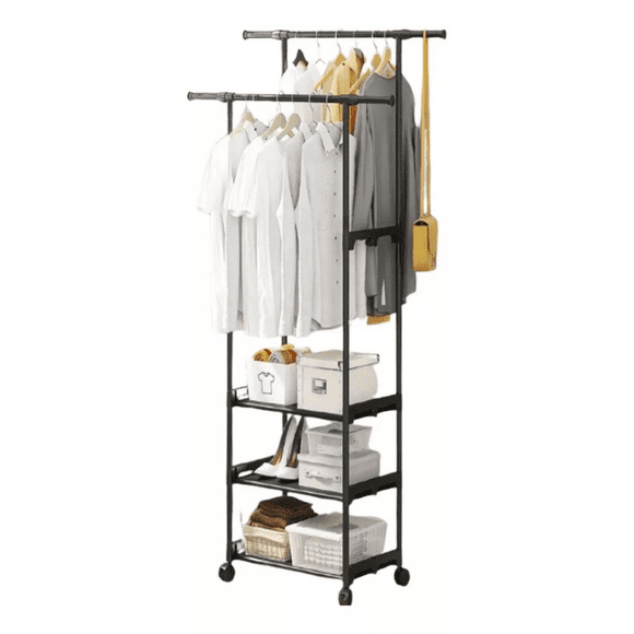 Rack Perchero Armable con ruedas y zapatera Perfecto para ropa y Zapatos
