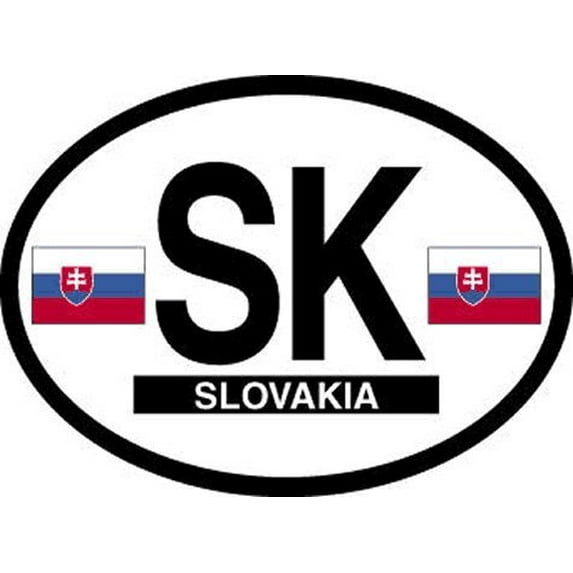 SLOVAKIA FLAG, Waterproof UV Coated, Famous Reflective OVAL Sticker DECAL , 3.5" x 4.75"
