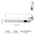 thumbnail image 3 of GoGreen Power 6-Outlet Surge Protector, 2.5' Cord, White, 16103MIN, 3 of 8