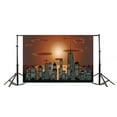 thumbnail image 3 of ABPHOTO 7x5ft Photography Backdrop Cartoon City Landscape Town Wallpaper Illration Sun Cloud Skyscraper Photo Background Backdrops, 3 of 4
