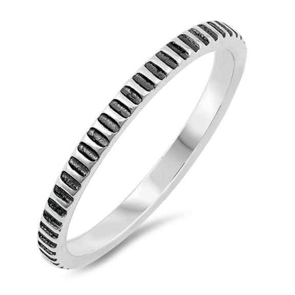 Unique Bali Style Grooved Ring .925 Sterling Silver Band Jewelry Female Male Unisex Size 8