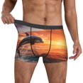thumbnail image 2 of Salouo Sunset Dancing Dolphin B Print Men's Boxer Briefs,Breathable Underwear Elastic Waistband Briefs for Men -XX-Large, 2 of 8