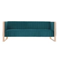 thumbnail image 4 of Manhattan Comfort Trillium 3-Piece Velvet Sofa Set in Teal Blue/Rose Gold, 4 of 9