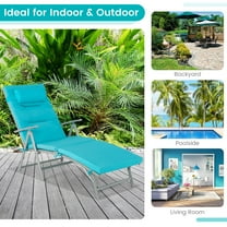 Spaco Patio Lounge Chair, Folding Chaise Lounge Chair Outdoor Reclining Chair for Backyard-Tuiquoise