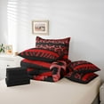thumbnail image 6 of Feelyou Red Leopard Cheetah Print Twin Bedding Sets 7pcs, Abstract Lines Comforter Set, 6 of 8