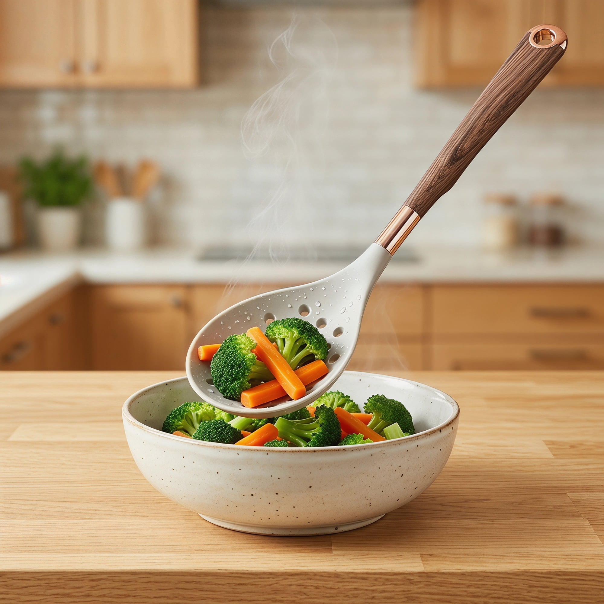 Unique Bargains Durable Silicone Heat Resistant Spoon for Cookware Scoop 13.6"x3.3"