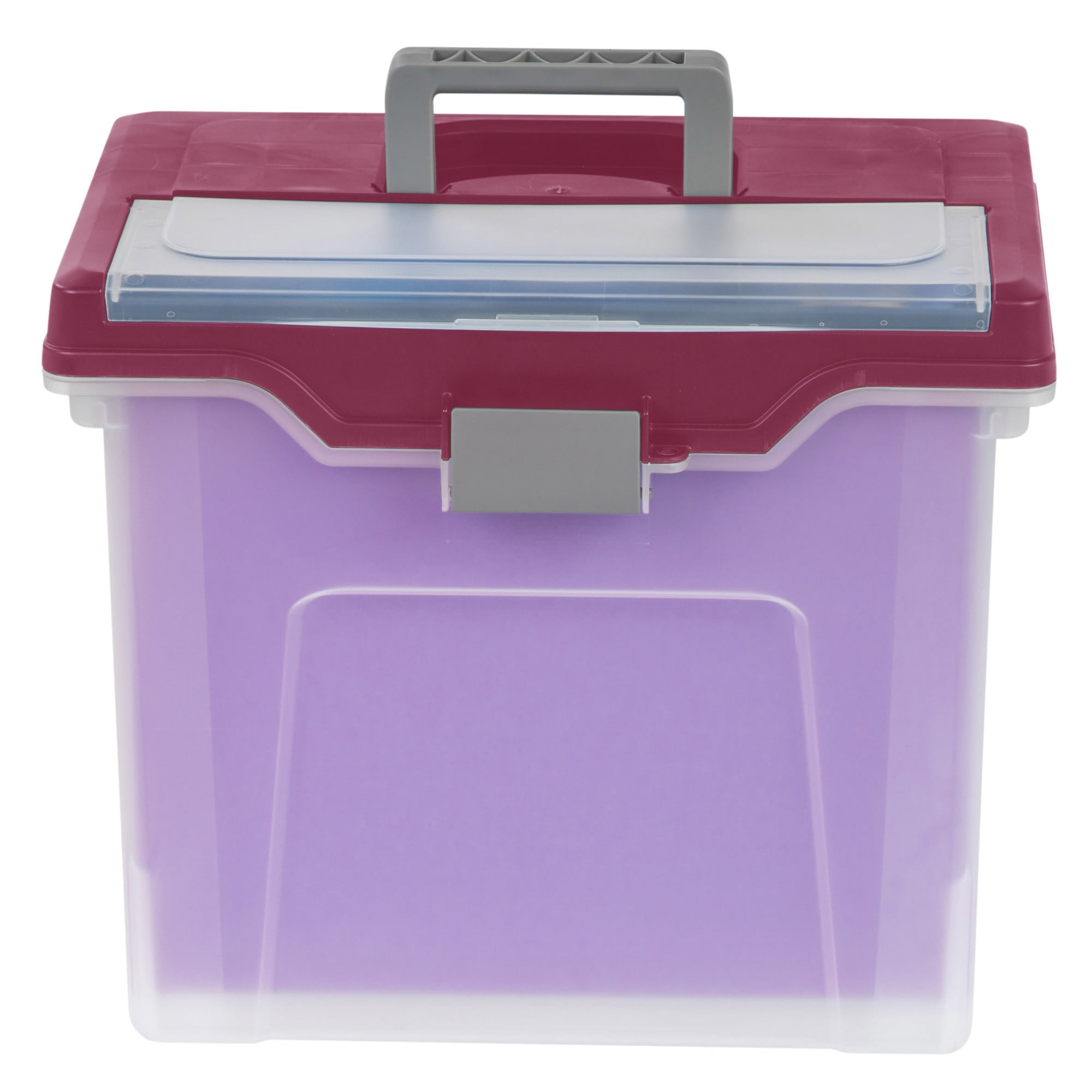 Office Depot Lockable File Cabinets, Boxes & Carts, polypropylene (PP, #5) Clear/Burgundy