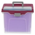 Office Depot Mobile File Box, Letter Size, Clear/Burgundy