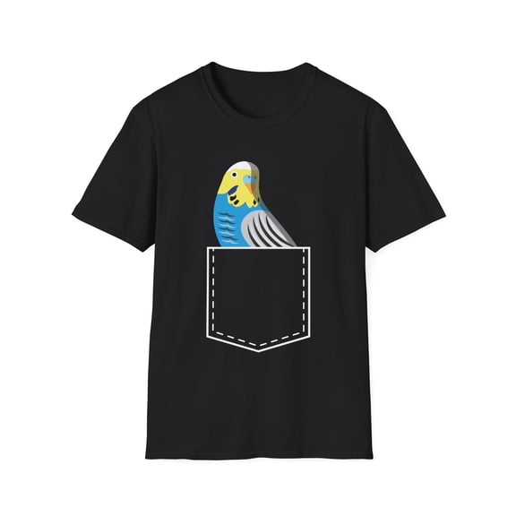 Humorous Parakeets And Parrots Enthusiasts Gift | Hilarious Birds Pocket Graphic Men Women Unisex Softstyle T-Shirt