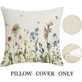 thumbnail image 3 of Spring Summer Floral Pillow Covers 18x18 Inch Sage Green Wild Flower Leaf Throw Pillows Cover Set of 2 Farmhouse Plant Pillowcase Outdoor Linen Decorative Square Cushion Cover for Couch Bed Sofa Decor, 3 of 6