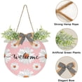 thumbnail image 2 of Coolnut Welcome Sign Hanging Plaque Sign Chamomiles Pink Porch Wall Front Door Garden Home Welcome Hanging Sign, 12x12 in Home Decor, 2 of 7