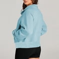 thumbnail image 4 of Timegard Half Zip Pullover for Women Cropped Long Sleeve Tops Sweatshirts Thumb Hole Fall Solid Color Tops, 4 of 7