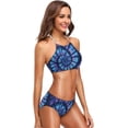 thumbnail image 6 of Dreamtimes Tie Dye Blue Swimsuits Padded Bikini Sets Sexy Swimwear for Women, XX-Large, 6 of 7