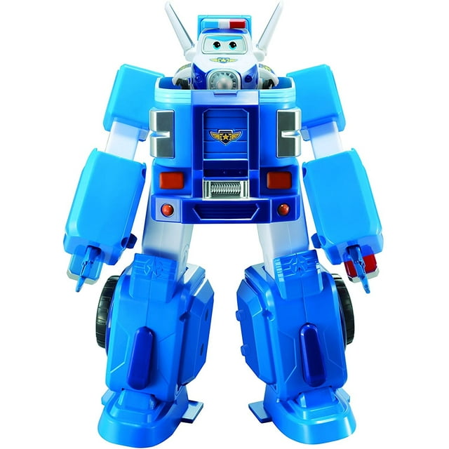 Crucero de policía de Paul Super Wings Transformando el conjunto de vehículos de juguete