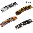 thumbnail image 2 of Barrettes Françaises Rectangulaires Décoratives 4 Pcs Pinces à Cheveux Automatiques, 2 of 10