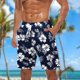 thumbnail image 2 of Pantalones Cortos Casuales para Hombre Imprimir con Bolsillos Pantalones de Playa de Cintura Elástica, Pantalones Cortos de Cintura Elástica para Hombre, 2 of 9