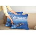thumbnail image 2 of Ambesonne Ocean Throw Pillow Cover 2 Pack, Jumping Dolphins in Sky, 20", Blue White, 2 of 7