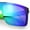 Green - Green Mirror, variant on Polarized Rimless Skeleton Arm Shield Horn Rim Flat Top Plastic Sunglasses Black - Blue Mirror