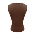 thumbnail image 5 of Soyumi Square Neck Tank Tops for Women Dressy, Sexy Slim Fit Double Lined Sleeveless Shirts Cute Going Out Y2K Summer Fitted Basic Blouses, Coffee, 5 of 8