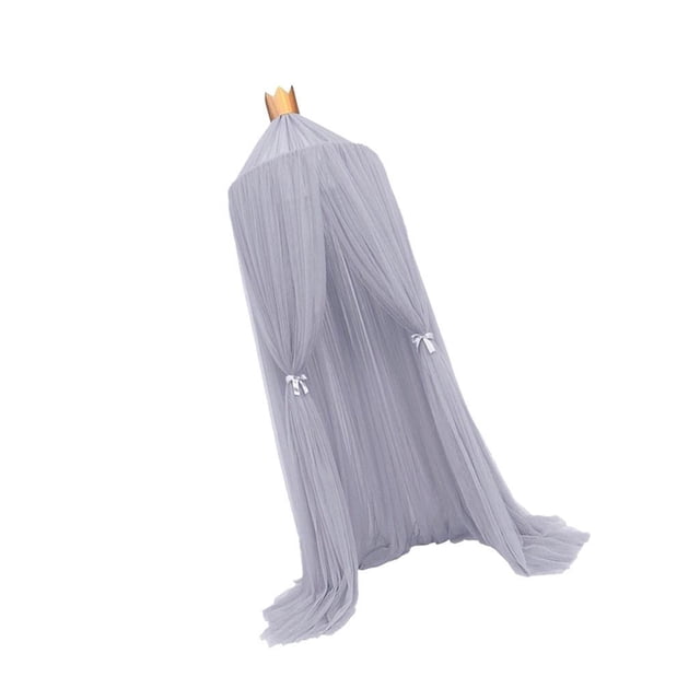 Injueey Dome Bed Canopy Mosquitera Kids Play Tent Cortinas Blanco Juegos de cama Gris