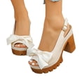 thumbnail image 2 of Domuza Wedge Sandals for Women Summer Dressy Open Toe Ankle Strap Slingback Chunky Block High Heeled Platform Sandal 2026 Summer Dress Pump Shoes Beige 7（EU-38）, 2 of 4