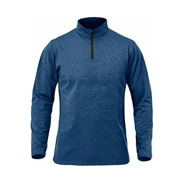 Qarigey Jersey de media cremallera para hombre, camiseta cálida de manga larga transpirable de Color sólido para niños, ropa interior térmica Camisetas Azul XXL Qarigey AP013080-10