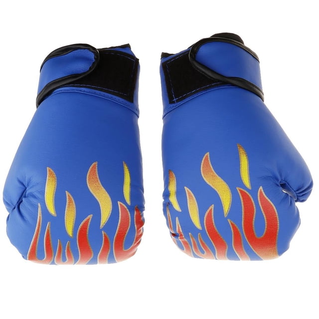 Guantes de boxeo Sunnimix Guantes de boxeo de Cuero PU Azul