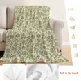 thumbnail image 5 of Green Floral Blanket Soft Cozy Warm Throw Blanket for Couch, Plush Fuzzy Flannel Fleece Blankets for Sofa, Vintage Rustic Botanical Spring Bed Blankets Lightweight Gifts for Women, 40"x50", 5 of 9