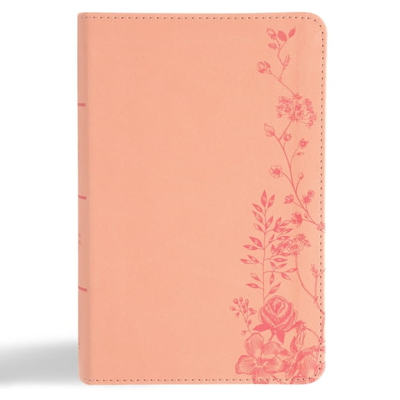 CSB Single-Column Compact Bible, Digital Study Edition, Blush Floral Leathertouch, (Hardcover)