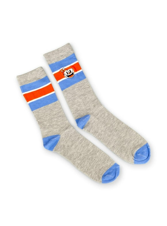 OFFICIAL Cuphead Striped Grey Crew Socks | Soft Socks Perfect for Cuphead Fans