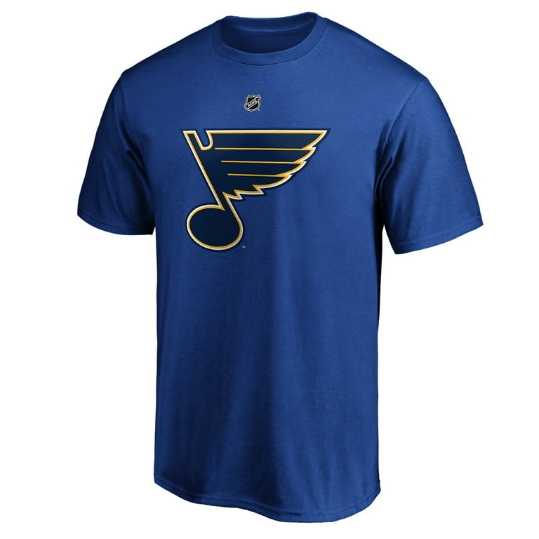Men s Fanatics Branded Jordan Binnington Blue St. Louis Blues Team Authentic Stack Name Number T Shirt