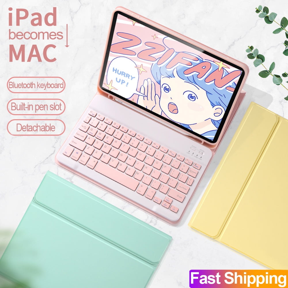 HCTian Wireless Bluetooth Keyboard Mouse Set for iPad Mini 6 Case (8.3inch, 2021) Detachable Removable Protective Case Cover with Pencil Holder A2567 /A2568/A2569 Smart Shell Stand