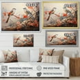 thumbnail image 4 of Designart "Vintage Style Birds Resting on Pink Blossom Tree" Animals Framed Wall Art Decor - Modern Farmhouse Pink Bird Entryway Framed Wall Art Print, 4 of 6