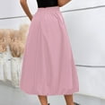 thumbnail image 5 of Feancey Bubble Skirts for Women Elastic High Waisted Maxi Skirt 2025 Trendy A Line Skirts Summer Casual Pleated Long Skirt with Pockets Pink L, 5 of 9