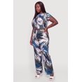 thumbnail image 3 of Women's Plus Size Abstract Print Short Sleeve Crop Top, 3 of 4