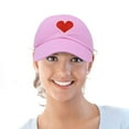 thumbnail image 5 of DALIX Big Heart Womens Hat Embroidered Baseball Cap in Light Pink, 5 of 6