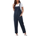 thumbnail image 2 of Coduop Women Sleeveless Bodysuit Jumpsuit Adjustable Strap Linen Overalls Bib Long Playsuit, 2 of 5