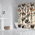 thumbnail image 2 of Beige Chicken Breed Pattern Shower Curtain 72"x72" ,Bathroom Decorative Shower Curtains Set with 12 Hooks,Modern Waterproof Washable Shower Curtain, 2 of 6