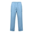 thumbnail image 6 of Horkkom Linen Pants Men Breathable Elastic Waist Beach Pants Summer Loose Casual Pants with Pockets XL, 6 of 8