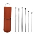 thumbnail image 2 of Ear Pick Cleaning Tool Set 6-Piece, Brown, 1 Setinnovative Spring Earwax Cleaner Tool Set Earwax Removal Kit, Ear Wax Removal 6-In-1 Ear Pick Tools Reusable Ear Cleaner, Easter Mot Makeup Organizers, 2 of 9