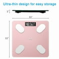 thumbnail image 2 of Digital Scales for Body Weight Bluetooth Body Composition Scales with USB Charger for Body Weight, Fat, Water, BMI, BMR, Muscle Mass-Rose, 2 of 7
