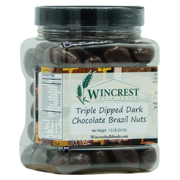 Triple Dipped Dark Chocolate Brazil Nuts - 1.5 Lb Tub