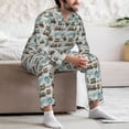thumbnail image 7 of Naloa Transport Train Men’s Pajamas Set - Long Sleeve Button Down Sleep Shirt and Pajama Bottoms Sleepwear Set-X-Large, 7 of 7