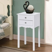 Gymax Side Table End Accent Table Night Stand W/ 2 Drawers Furniture White