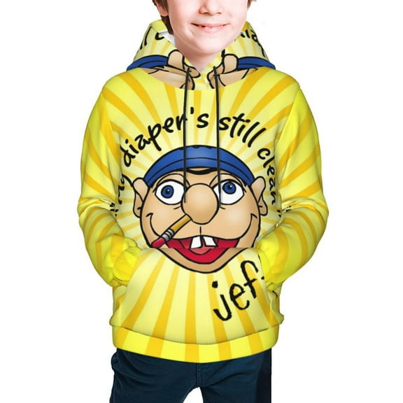 Kids Sml Jeffy Pullover Hoodie With Pocket 3d Printed Novelty Anime Hooded Sweatshirt For Boy Girl