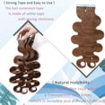 thumbnail image 5 of MY-LADY 20PCS Wavy Curly Tape in 100% Real Human Hair Extensions Hairpiece Skin Weft Full Head 16inch #06 Light Brown, 5 of 9