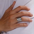thumbnail image 2 of Anillo de acero inoxidable con forma de pentagrama y tetragrammaton para brujería, anillo de dedo con forma de pentáculo para hombre, amuleto de protección de poder antiguo, joyería, 8, plata, 2 of 5