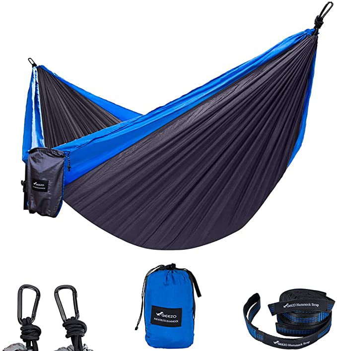 Large Parachute Hammock Tree Safe Straps Camping Backpacking Carry Bag Travel 