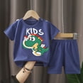 thumbnail image 2 of Boy Athletic Outfit Sets Toddler Boy Summer Cute Dinosaur Tank Tank Tops+Elastic Shorts Outfits Lightweight Elastic Cotton Short Sets Short Sets Summer Dailywear Set 6-12 Months, 2 of 4